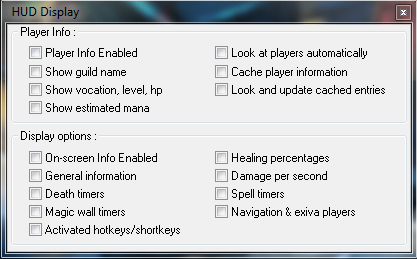 imagem do Menu &quot;HUD&quot; do ElfBot